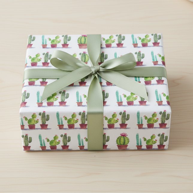 Playful Cactus Art Wrapping Paper  (Playful Cactus Art Wrapping Paper)