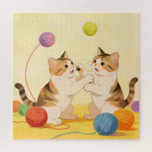 Playful Calico Cat Puzzle 