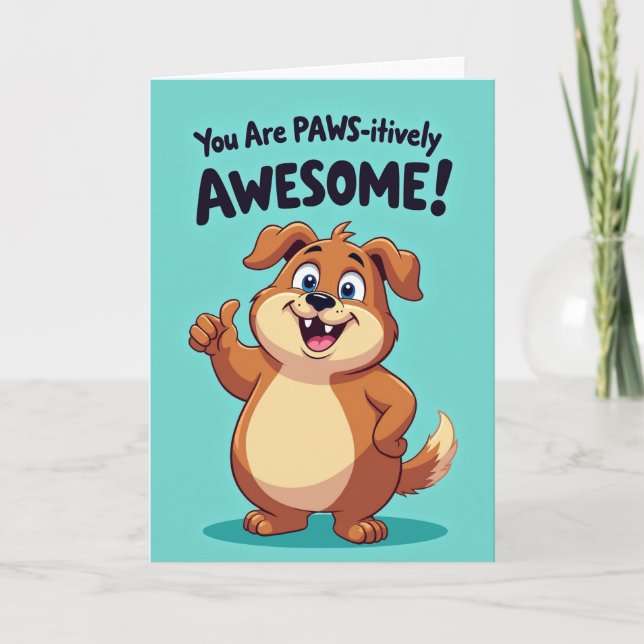 Playful Canine Birthday Card (Front)