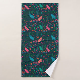 Playful Capybara in the Forest – Tropical Seamless Bath Towel