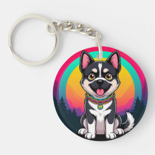 Playful Cartoon Dog Keychain