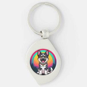 Playful Cartoon Dog Keychain