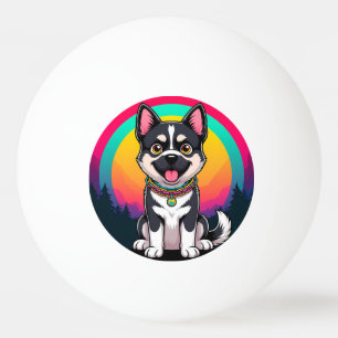 Playful Cartoon Dog Ping Pong Ball