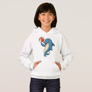 Playful Cartoon Dolphin with Beach Ball 