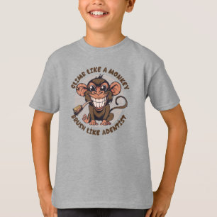 Playful Cartoon Monkey   Kids T-Shirt