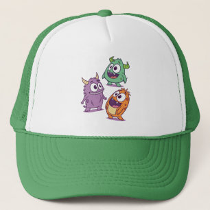 Playful Cartoon Monsters – Cute Big-Eyed Character Trucker Hat