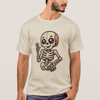 Playful Cartoon Skeleton T-Shirt Design