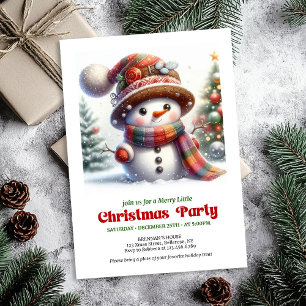 Playful cartoon snowman invite festive fun digital