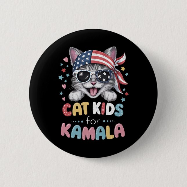 Playful Cat Design For Kids  2 Inch Round Button (Front)