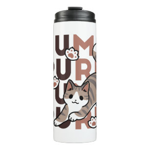 Playful Cat Jump Design - Jump Purr Pun Artwork Thermal Tumbler