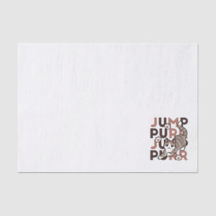 Playful Cat Jump Design - Jump Purr Pun Artwork Tissue Paper