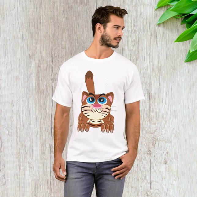 Playful Cat with Big Blue Eyes Fun Whimsical Kitty T-Shirt (Creator Uploaded)