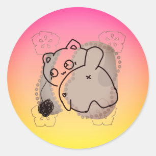 Playful Cat with Yarn Classic Round Sticker