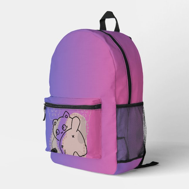 Playful Cat with Yarn Printed Backpack (Back Corner Right)