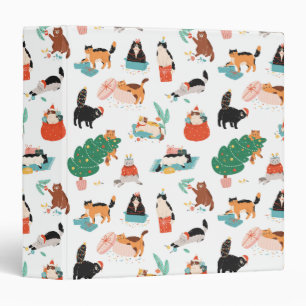Playful Cats and Christmas Trees Pattern Binder