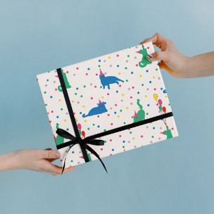 Playful Cats Purrfect Birthday Party  Wrapping Paper Sheet