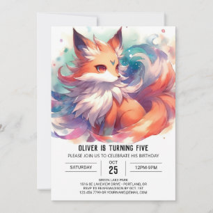 Playful Children Fox Birthday Invitation