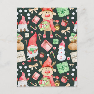 Playful Christmas Aesthetic Pattern - Fun Holiday Postcard