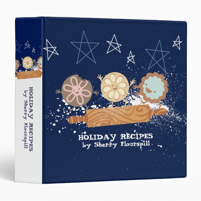 Playful Christmas cookies personal recipe cookbook Binder (Front/Spine)