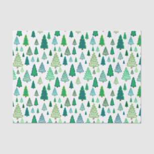 Playful Christmas Doodles Tree Pattern Tissue Paper