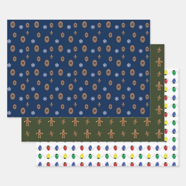 Playful Christmas Wrapping Paper Set (Set)