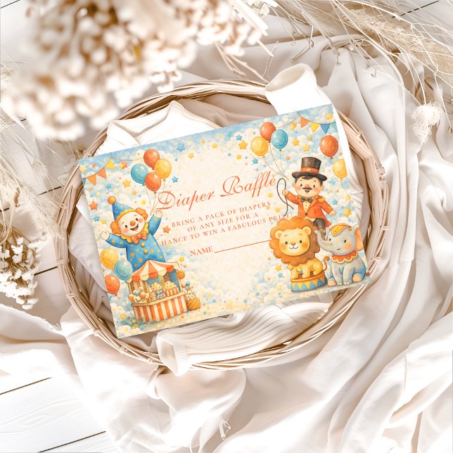 Playful Circus Friends Diapper Raffle Enclosure Card (Creator Uploaded)