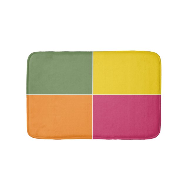 Playful Citrus Squares Bath Mat (Front)