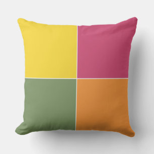 Playful Citrus Squares Outdoor Pillow