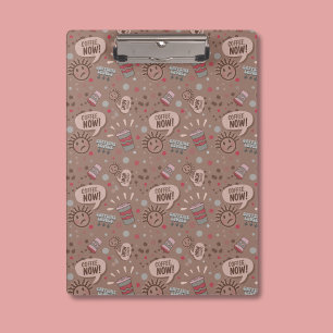 Playful Coffee Now Mocha Pattern Clipboard