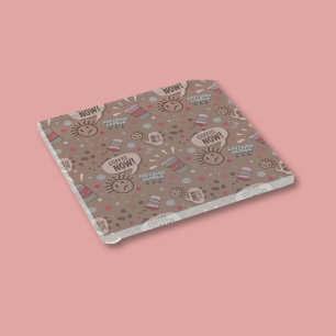 Playful Coffee Now Mocha Pattern Glass Coaster