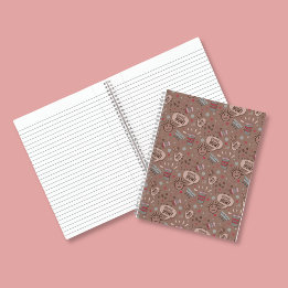 Playful Coffee Now Mocha Pattern Notebook