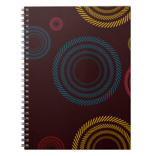 Playful, colorful, trendy, cool striped circles notebook