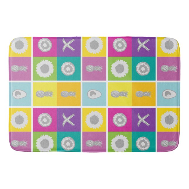 Playful Colour Block Chequerboard Bath Mat (Front)