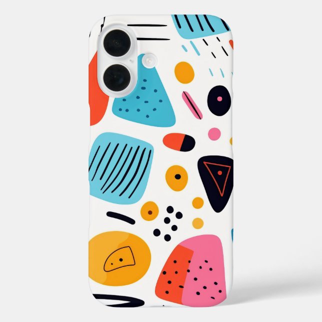 Playful Colourful Geometric Memphis Style Pattern Case-Mate iPhone Case (Back)