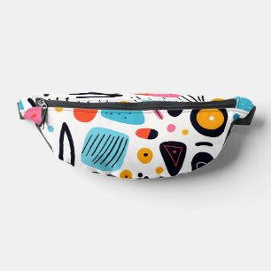 Playful Colourful Geometric Memphis Style Pattern Fanny Pack