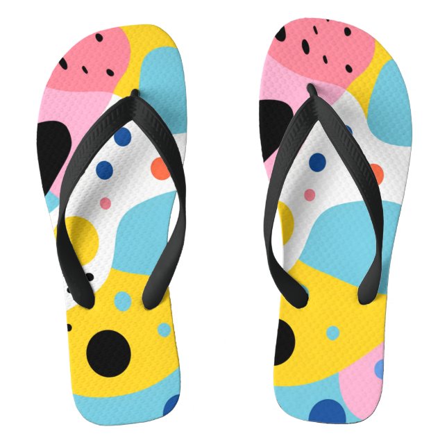 Playful colourful organic shapes| monogram flip flops (Footbed)