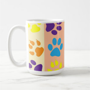 Playful Colourful Paw Prints Cute Pet Lover Coffee Mug