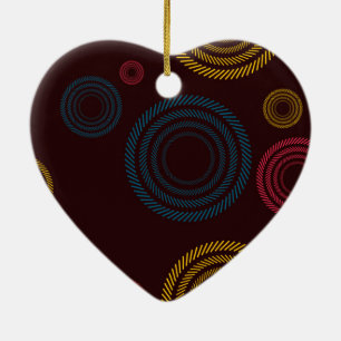 Playful, colourful, trendy, cool striped circles ceramic ornament