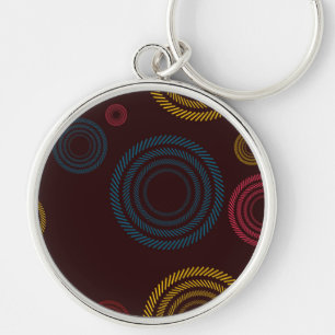 Playful, colourful, trendy, cool striped circles keychain
