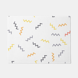 Playful, colourful, trendy, modern memphis zigzags doormat