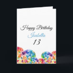Playful Colourful Watercolor Hearts 13th Birthday Card<br><div class="desc">Playful Colourful Watercolor Hearts 13th Birthday, a cute birthday design made for any granddaughter. If you're looking for some pretty granddaughter birthday cards, teenager birthday cards or thirteenth birthday cards, this one is for you. The design features some cute watercolor hearts, something attractive and beautiful, so, don't hesitate to personalize...</div>