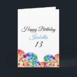 Playful Colourful Watercolor Hearts 13th Birthday Card<br><div class="desc">Playful Colourful Watercolor Hearts 13th Birthday, a cute birthday design made for any granddaughter. If you're looking for some pretty granddaughter birthday cards, teenager birthday cards or thirteenth birthday cards, this one is for you. The design features some cute watercolor hearts, something attractive and beautiful, so, don't hesitate to personalize...</div>