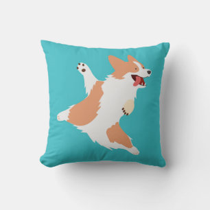 Playful Corgi Throw Pillow