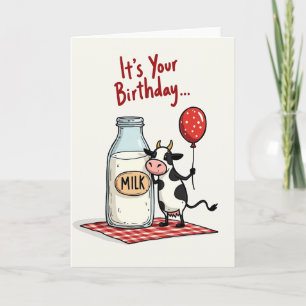 Playful Cow Birthday Card