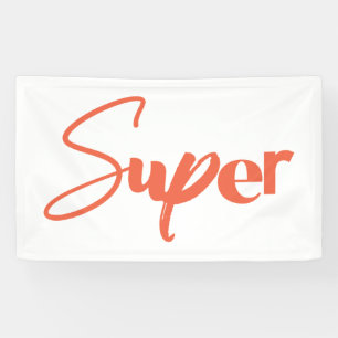 Playful, creative, cool trendy red design of Super Banner
