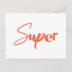 Playful, creative, cool trendy red design of Super Postcard