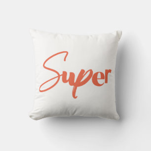 Playful, creative, cool trendy red design of Super Throw Pillow