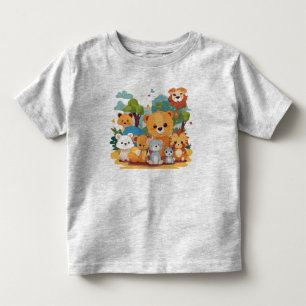 Playful Cute Animal Friends Toddler Fine Jersey T-shirt