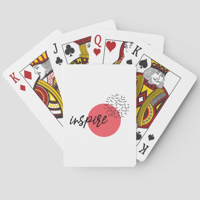 Playful, cute, modern, simple design of Inspire Playing Cards (Back)