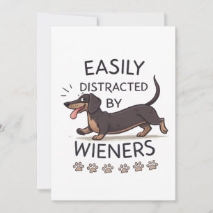 Playful Dachshund Dog Funny Cartoon Art Holiday Card